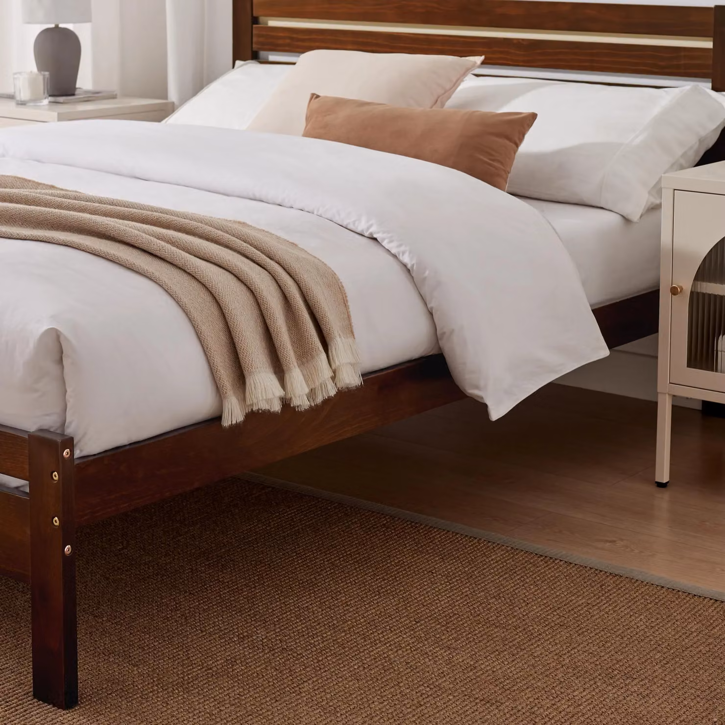 FurnitureboxUK Declan Solid Pine Double Bed Frame in Brown – 3