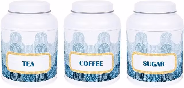 Purely Home Mosaic Waves Hot Chocolate Canister with Small Domed Lid, Multicolour Metal Kitchen Storage Tin