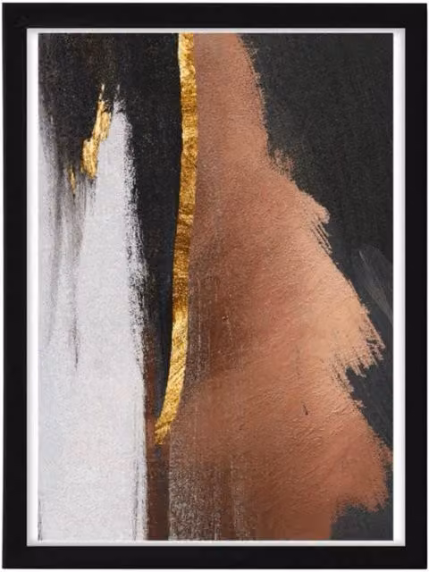 Liora Luxe Prints Black and Gold Abstract Graphic Wall Art