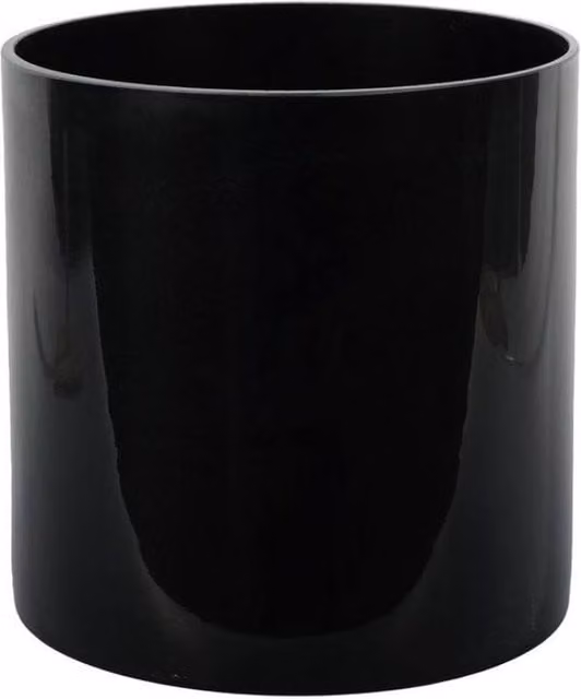 KDMD Black Gloss Glass Cylinder Vase, H 20 cm x W 20 cm x D 20 cm