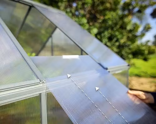 Palram Canopia Mythos 6x10 Greenhouse with UV-Protected Polycarbonate Roof, Aluminium Frame and Base Frame, Grey – 3