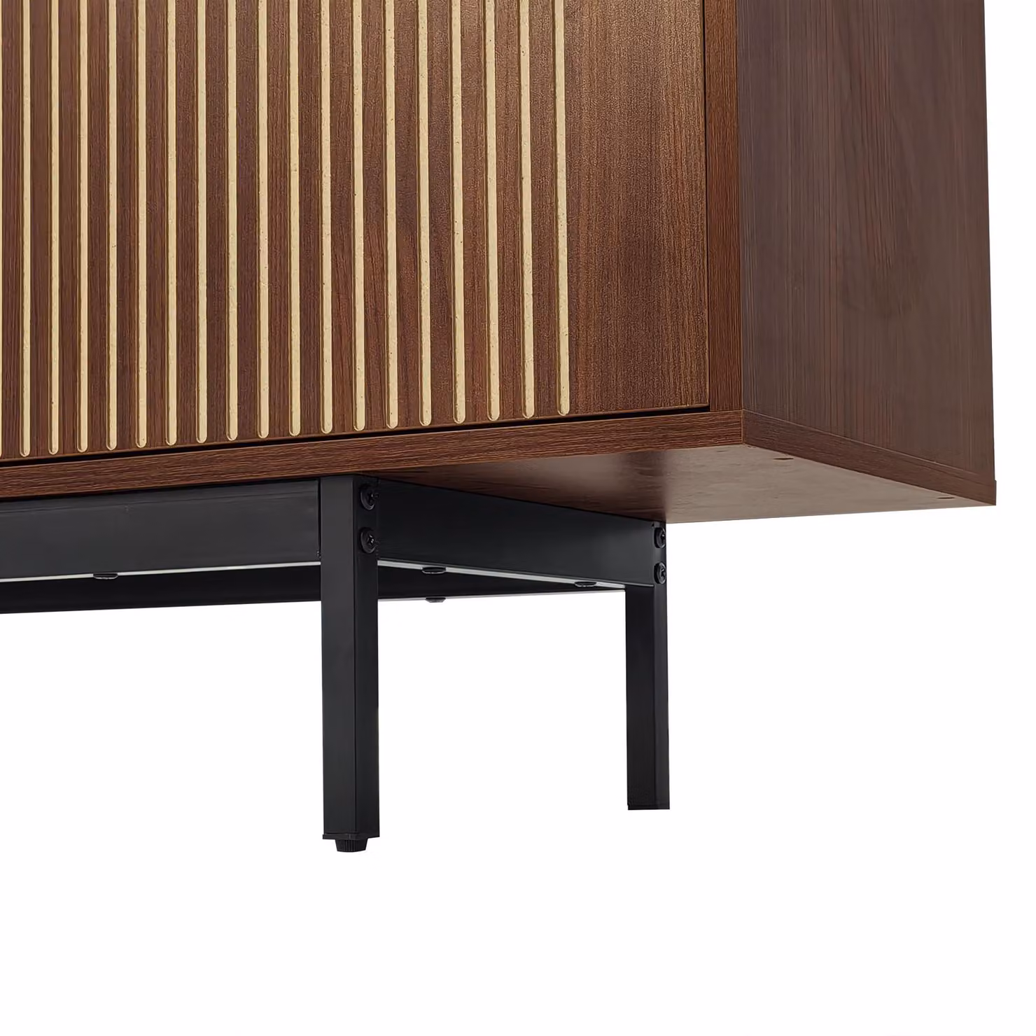 Aosom UK Modern TV Cabinet Lowboard with Carved Texture and Tempered Glass Doors in Wood, MDF and Metal, W: 200 cm, D: 35 cm, H: 53 cm – 5