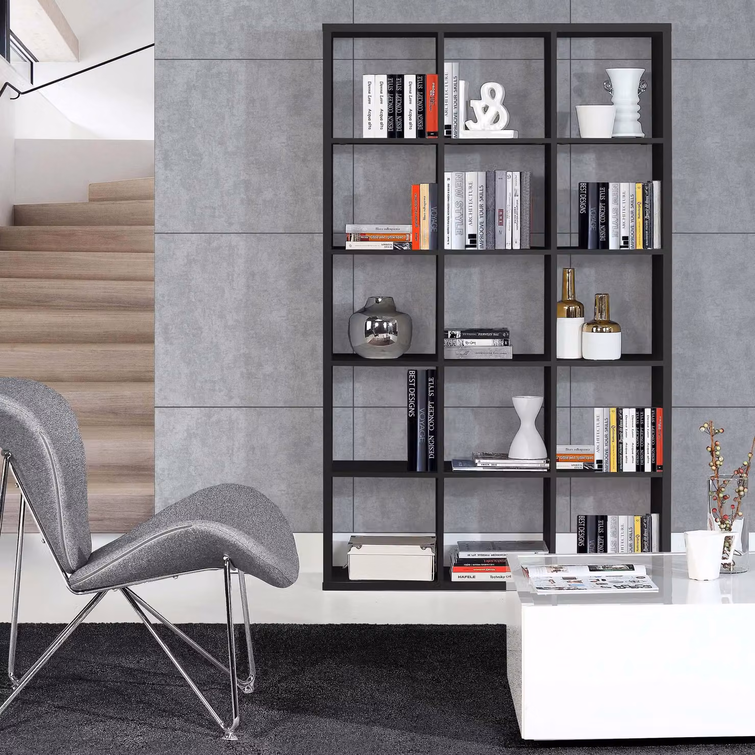 Furniture To Go Mauro 3x5 Cube Storage Unit in Black – 3