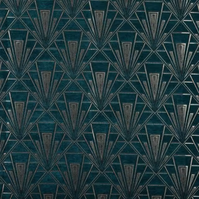 Terrys Gatsby Fabric Lalique in Blue, Grey and Petrol