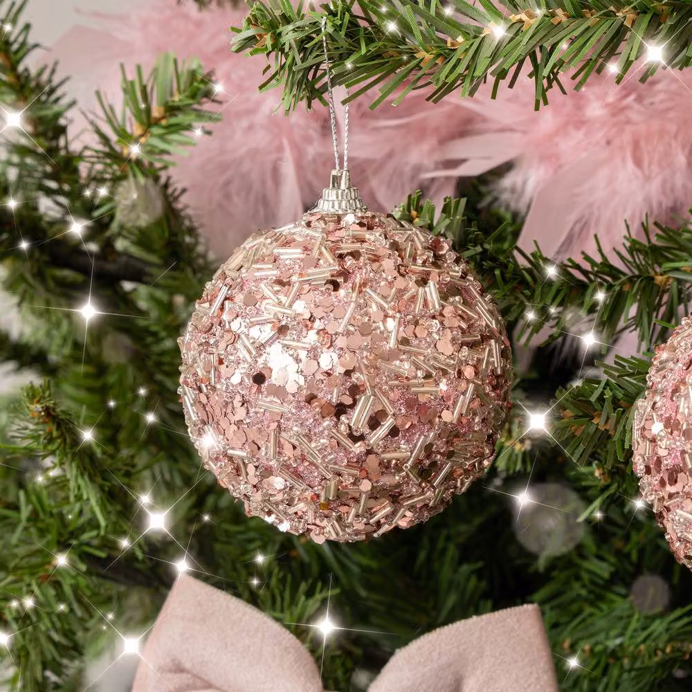 Melody Maison Set of 3 Pink and Silver Abstract Christmas Baubles – 4