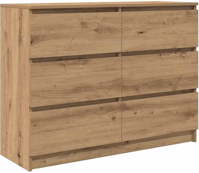 Berkfield Home Artisan Oak Sideboard in Brown, W/D/H: 100 x 35 x 76 cm – 1