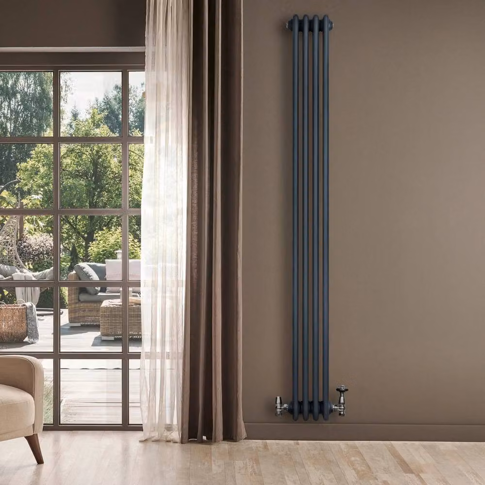 Monstershop Traditional 4 Column Steel Radiator in Anthracite Grey, H 180 cm x W 20 cm – 4
