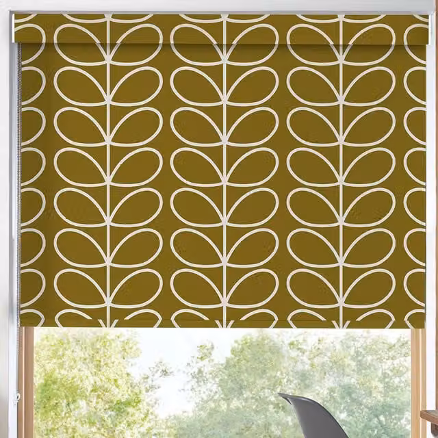 Orla Kiely Jumbo Linear Stem Translucent Made to Measure Roller Blind in Seagrass