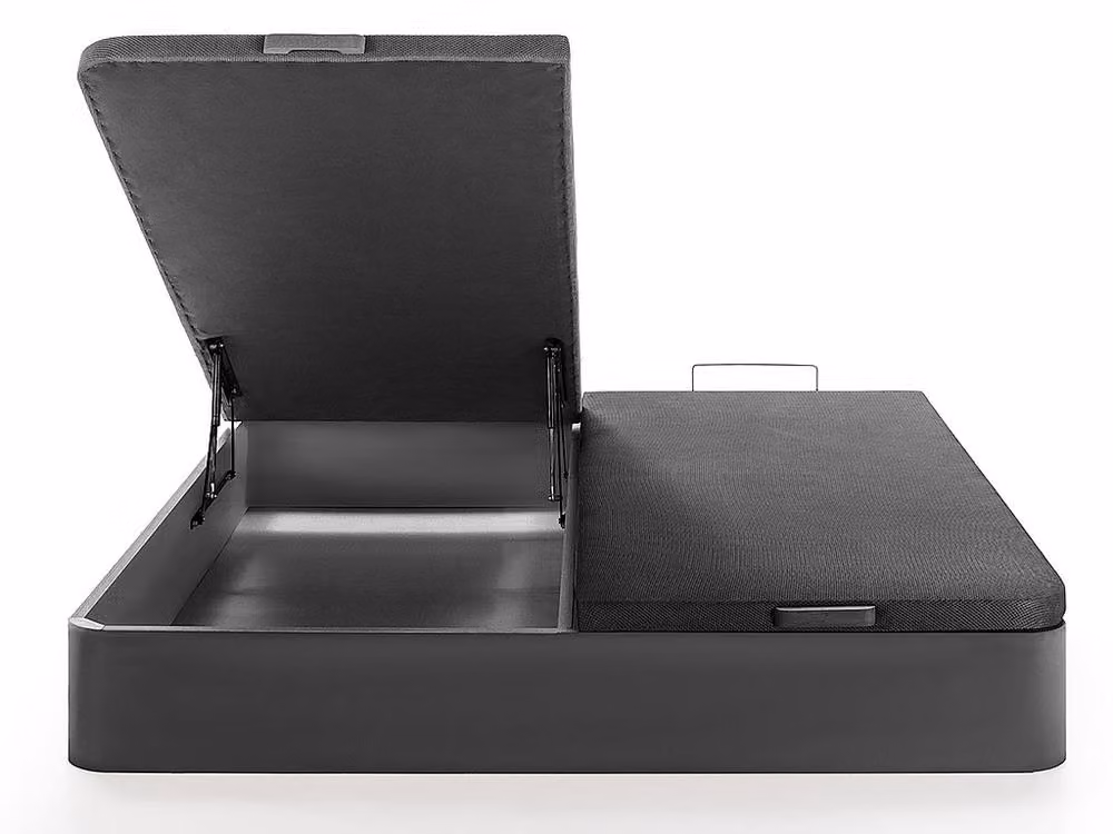 YSMÉE HESTIA Ottoman Storage Bed Base in Matt Black, W/D/H: 180 x 200 x 30 cm – 3