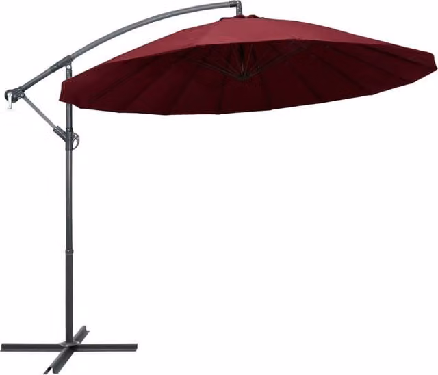 Berkfield Home Red Cantilever Hanging Garden Parasol with 3 m Aluminium Pole – 1