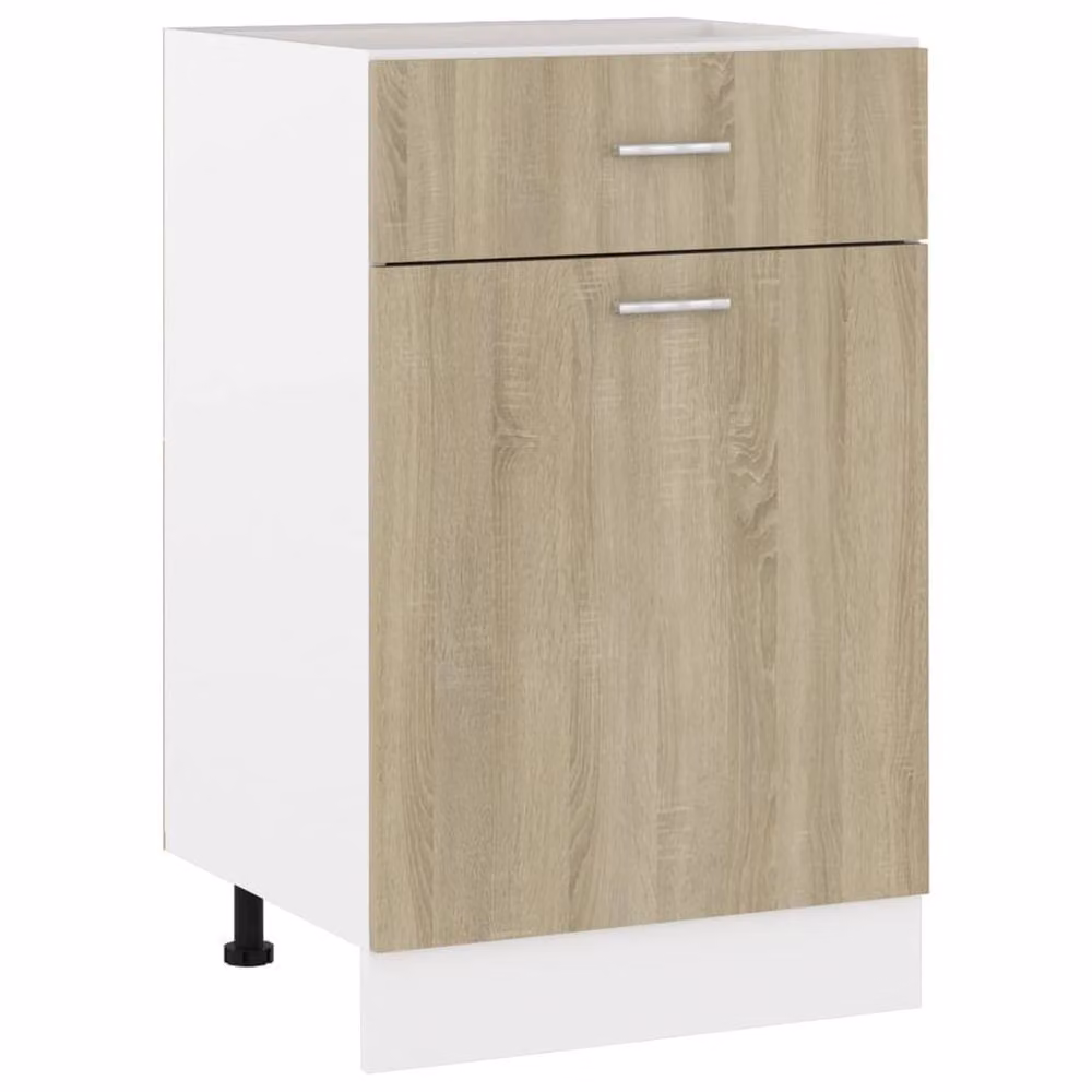 Berkfield Home Sonoma Oak Drawer Bottom Cabinet in Natural Sand, W/D/H: 50 x 46 x 81.5 cm – 2