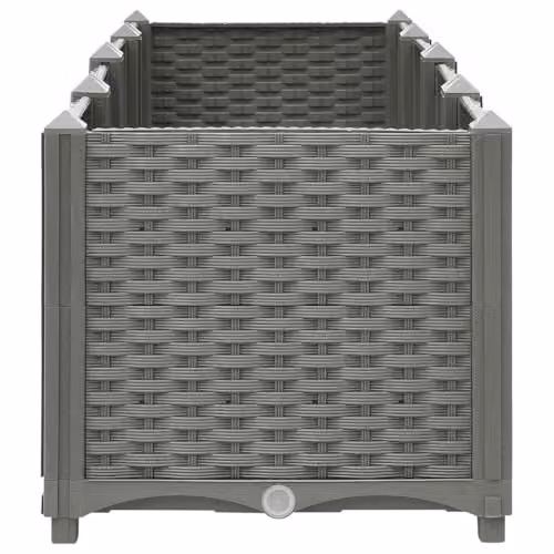 vidaXL Raised Bed in Grey Plastic, W/D/H: 160 x 40 x 38 cm – 3