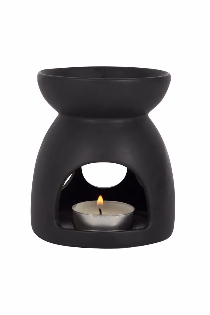KDMD Black Ceramic Triple Moon Cut Out Tealight Oil Burner – 2
