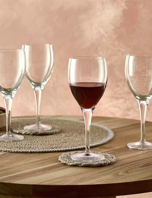 Bormioli Rocco Set of 4 Transparent Michelangelo Wine Glasses