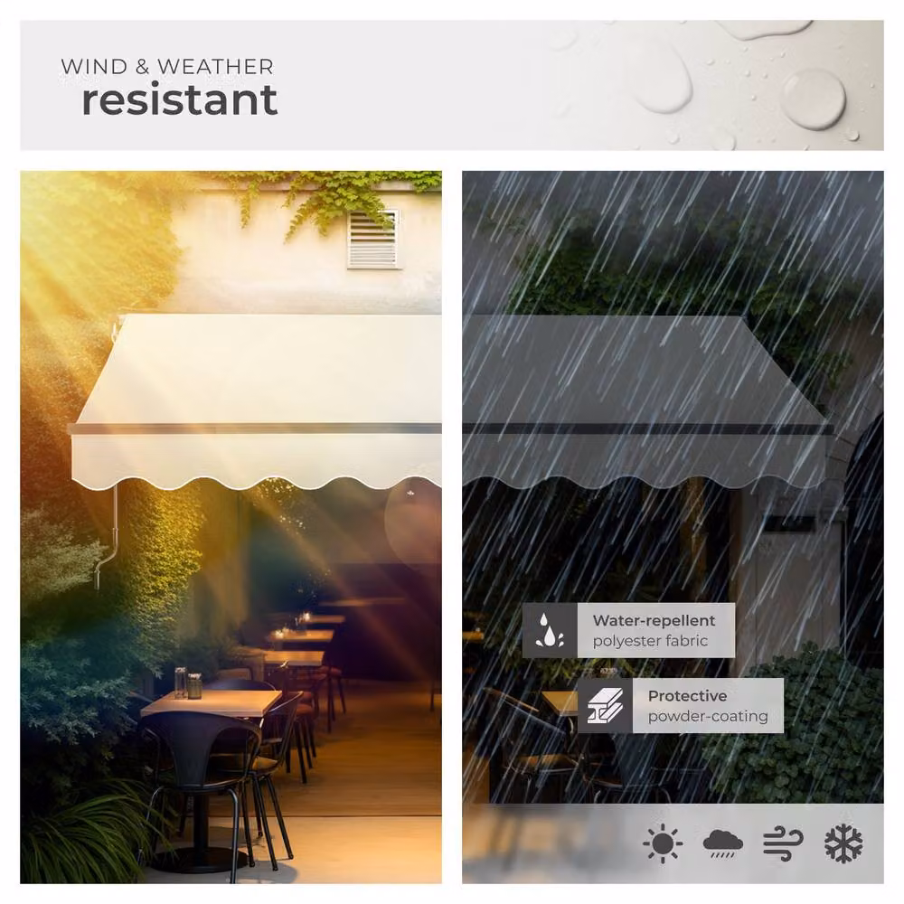 tectake Ornella Retractable Awning in Beige with Aluminium Frame and Polyester Fabric, W: 300 cm, D: 250 cm – 3