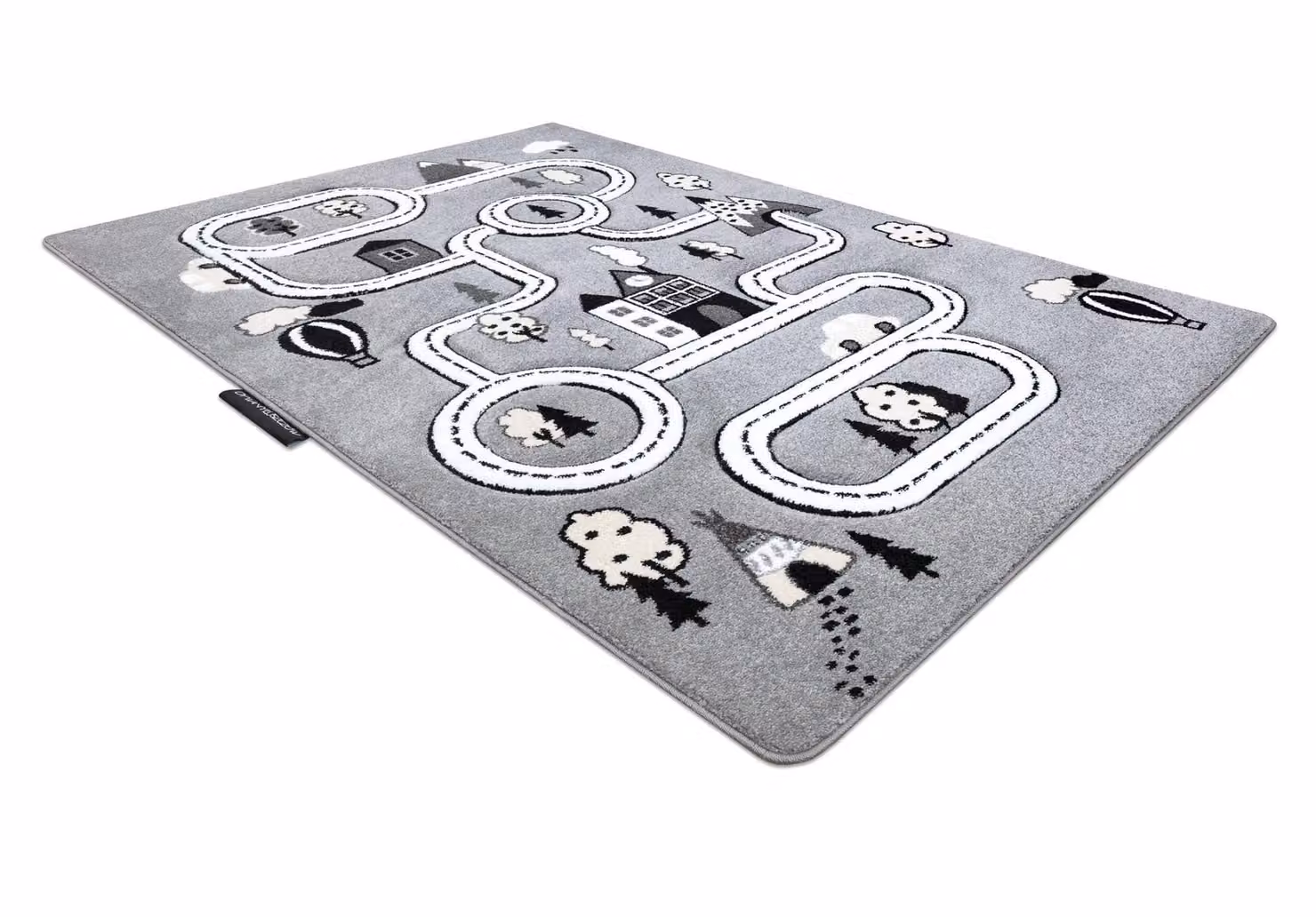 RugsX Petit Grey Kids Motif Rectangular Rug, W: 140 cm, D: 190 cm – 2