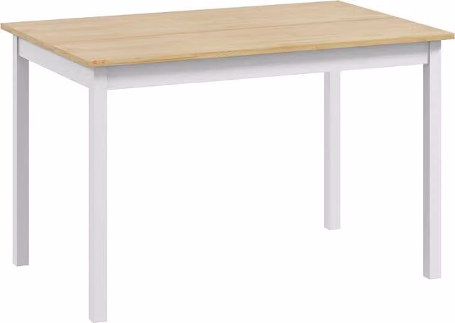 HOMCOM Natural and White Farmhouse Dining Table with Pine Wood Frame, W/D/H: 120 x 75 x 75 cm – 1