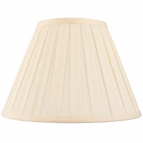 Loops Beige Box Pleated Fabric Tapered Drum Lamp Shade with Reducer Ring, Diameter: 35.56 cm