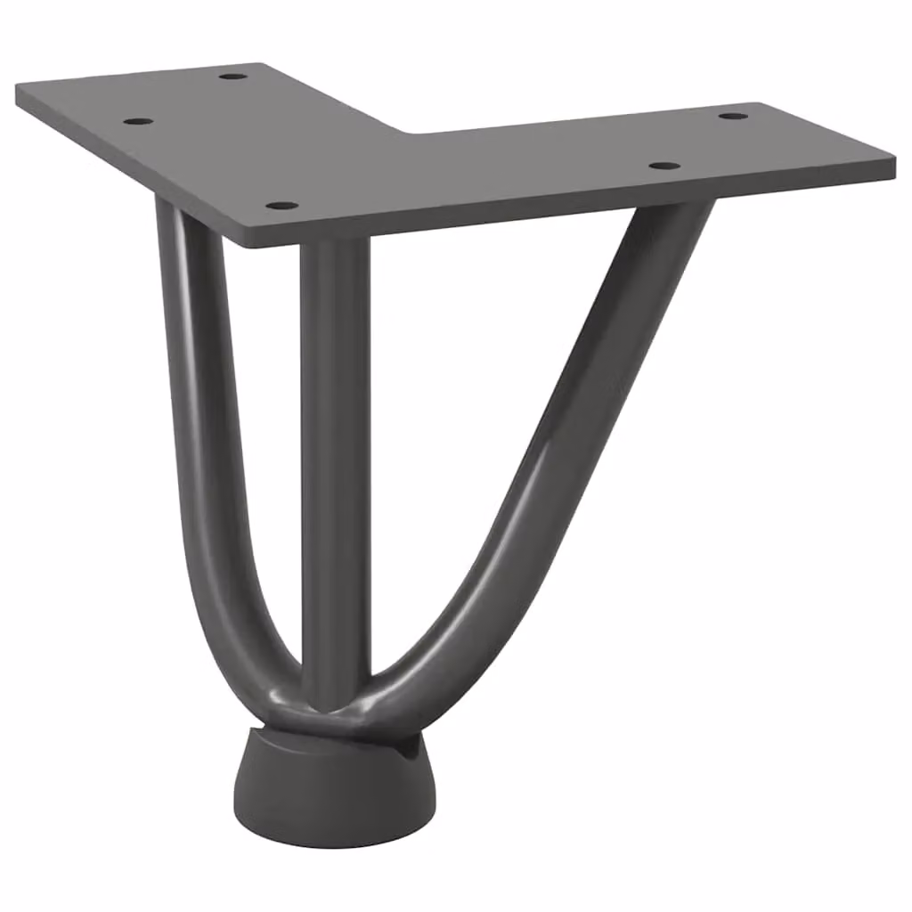 Berkfield Home Hairpin Table Legs, 4 Pieces, Anthracite Black Solid Steel, Height: 10 cm – 3