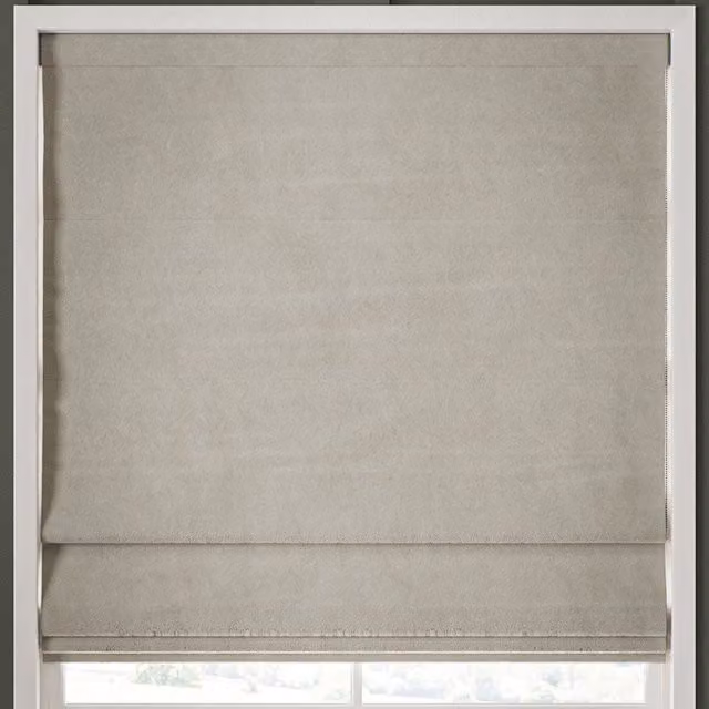 William Morris At Home Lodden Embroidery Made to Measure Blackout Roman Blind in Chalk Floral Pattern