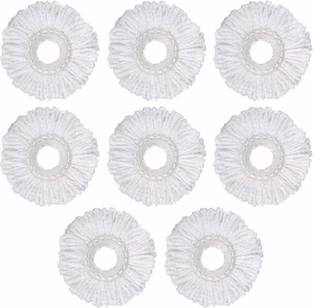 KORVIXA 12 Pack Spin Mop Head Refill Replacements in White