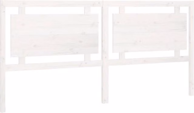 Berkfield Home White Rustic Solid Pine Wood Bed Headboard W/D/H: 205.5 x 4 x 100 cm