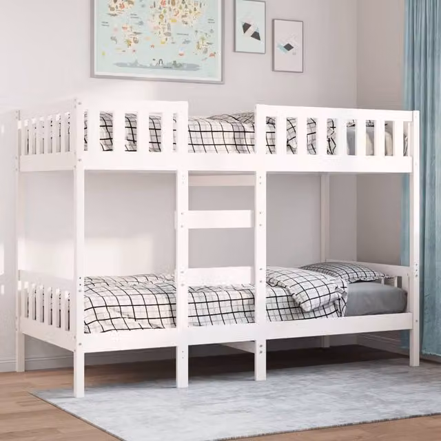 Berkfield Home Stable Bunk Bed in White Solid Pine Wood, W/D/H: 90 x 190 cm – 1