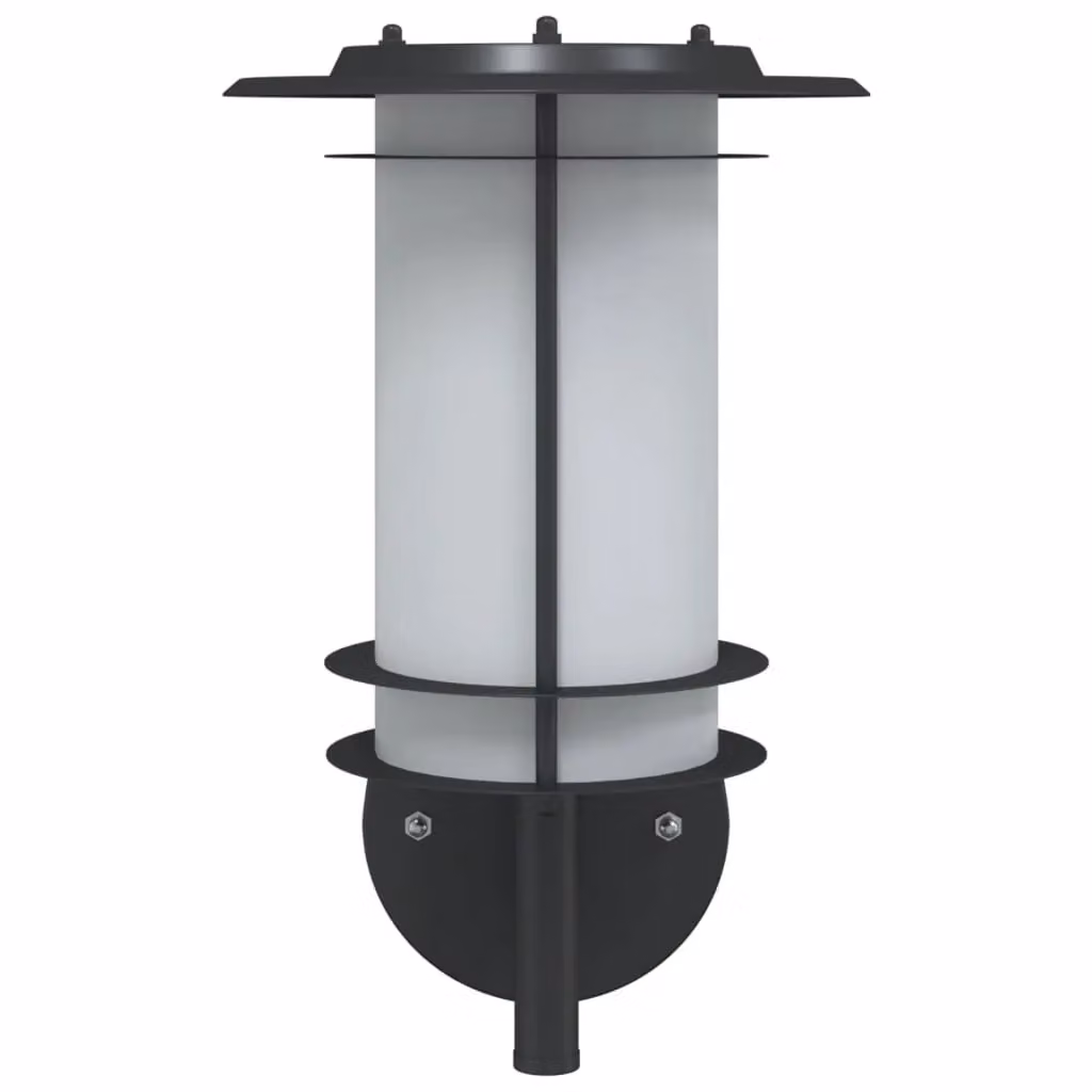 Berkfield Home Set of 2 Black Stainless Steel Modern Outdoor Wall Lights for Garden – 3