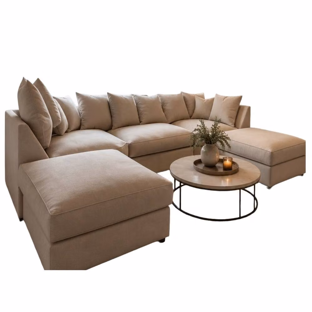 Home & Love Bishop U Shape Cinema Scatterback Corner Sofa in Haute Cream – 2