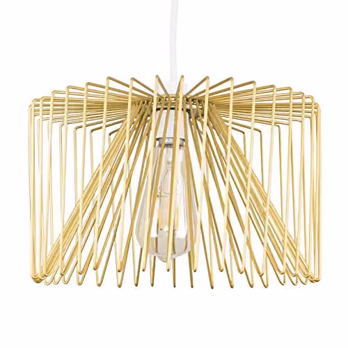 ValueLights Amadeus Modern Gold Metal Ceiling Pendant Shade, Shade Width: 18 cm