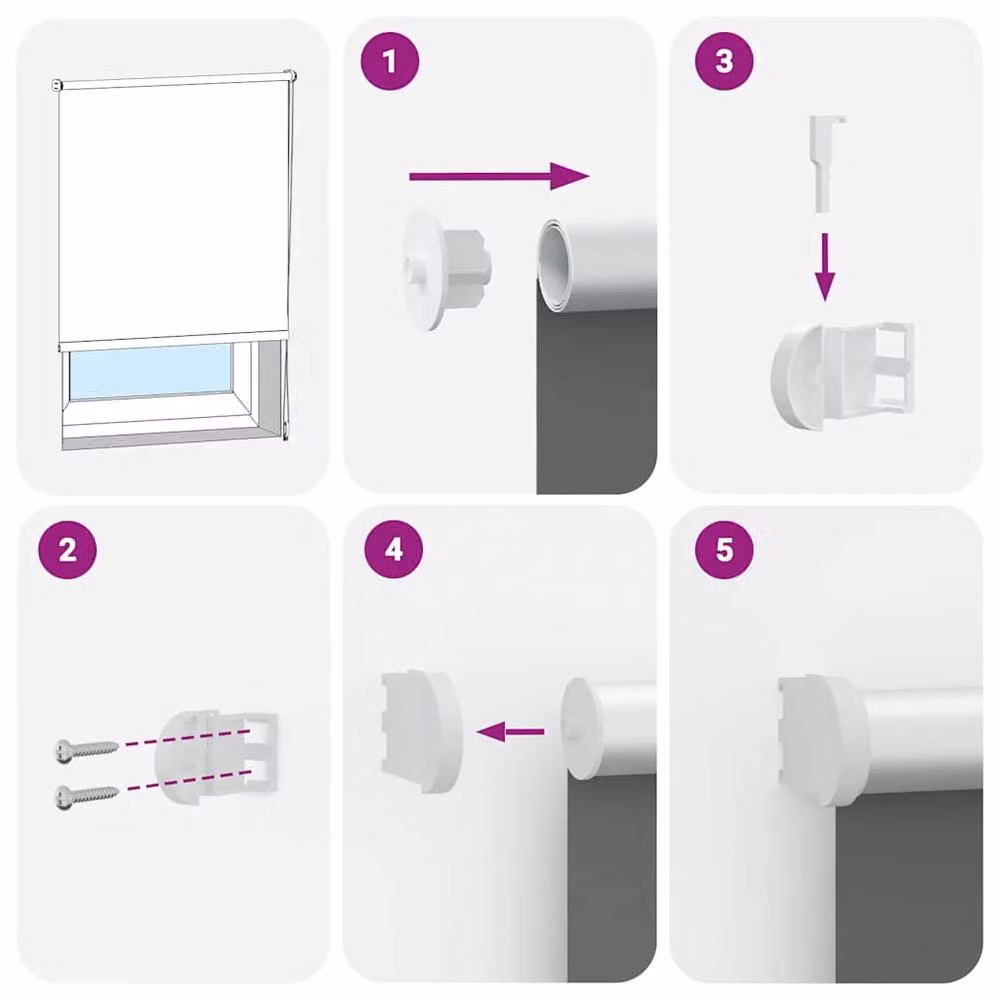 Berkfield Home Blackout Roller Blind, Black, W: 130 cm, H: 230 cm – 4