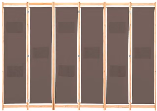 Berkfield Home 6-Panel Fabric Room Divider in Brown, W/H/D: 240 x 170 x 4 cm – 1