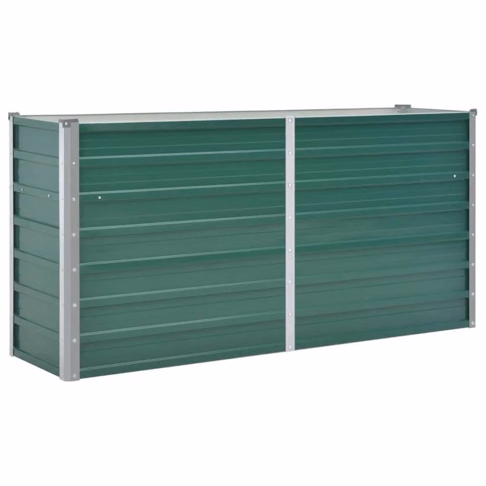 Berkfield Home Garden Galvanised Steel Raised Bed, Green, W/D/H: 160 x 40 x 77 cm – 2