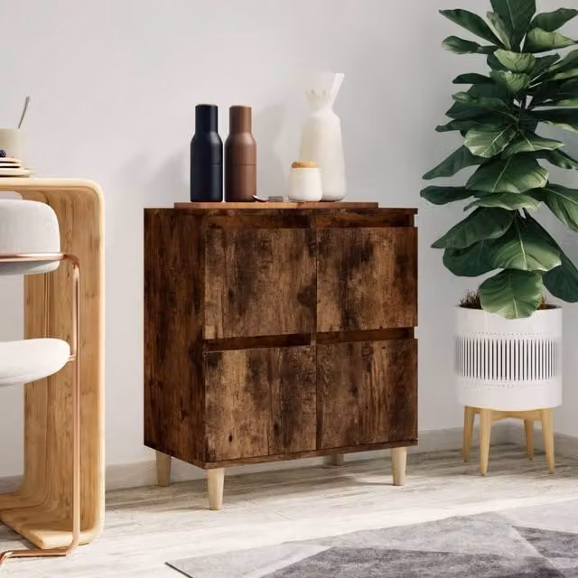 Berkfield Home Smoked Oak Sideboard in Brown, W/D/H: 60 x 35 x 70 cm