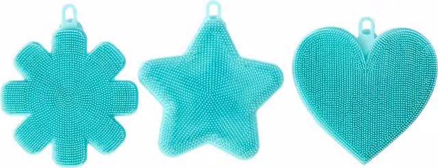 Orsina Blue Silicone Dish Scrubbers with Bristles and Three Unique Shapes – 1