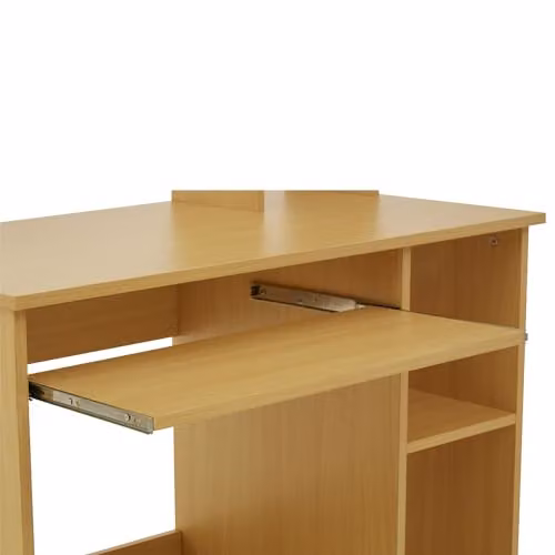 Orsina Modern White Wood Home Office Computer Desk in Beige, W: 90 cm, D: 50 cm, H: 128 cm – 2