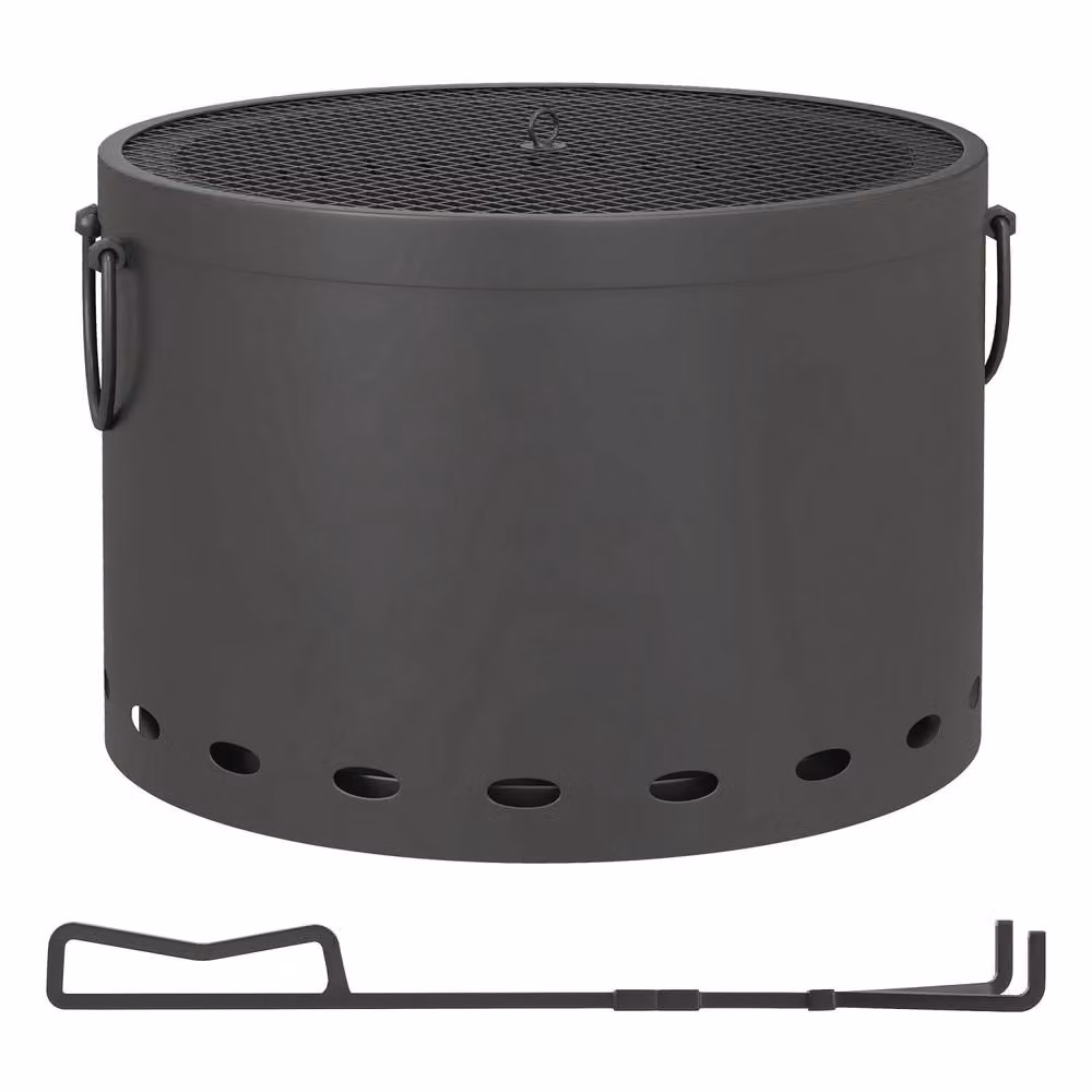 Wyld Haus Lasatta Small Smokeless Portable Steel Fire Pit in Dark Grey with Spark Screen – 2