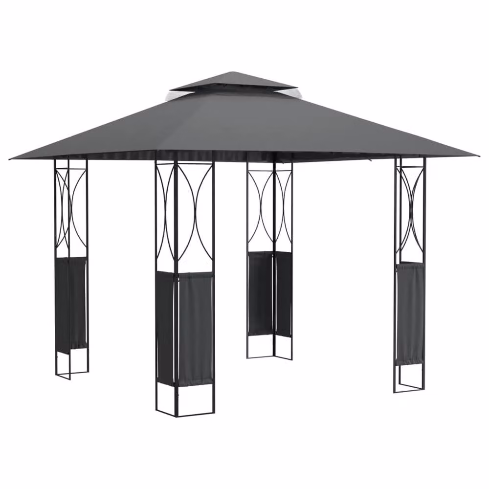Berkfield Home Steel Garden Gazebo with Hip Roof in Anthracite and Black, W/D/H: 300 x 300 x 270 cm – 2