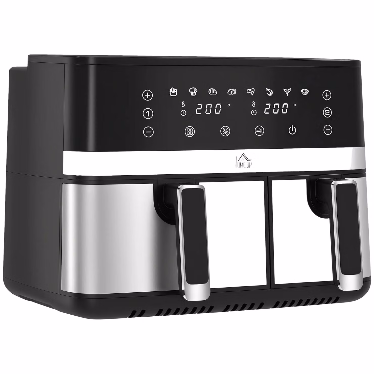 HOMCOM Dual Air Fryer 8.5L with 8 Presets and Smart Finish, Black – 2