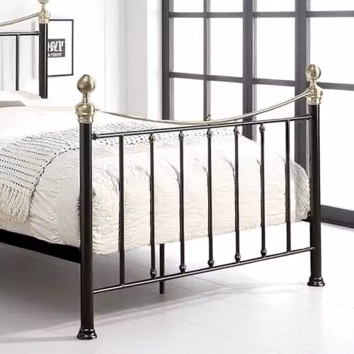 OAT Home Hampstead Victorian Metal Bed Frame, Black, W/D/H: 150 x 200 x 130 cm – 4
