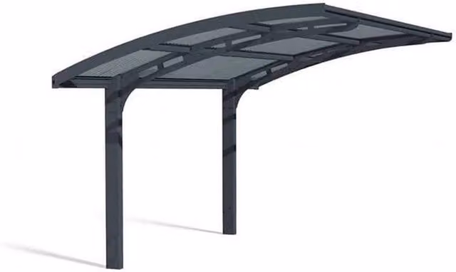 Palram Arizona Wave Single 5000 Curved Carport, Grey, W: 289 cm, D: 495 cm, H: 273.5 cm