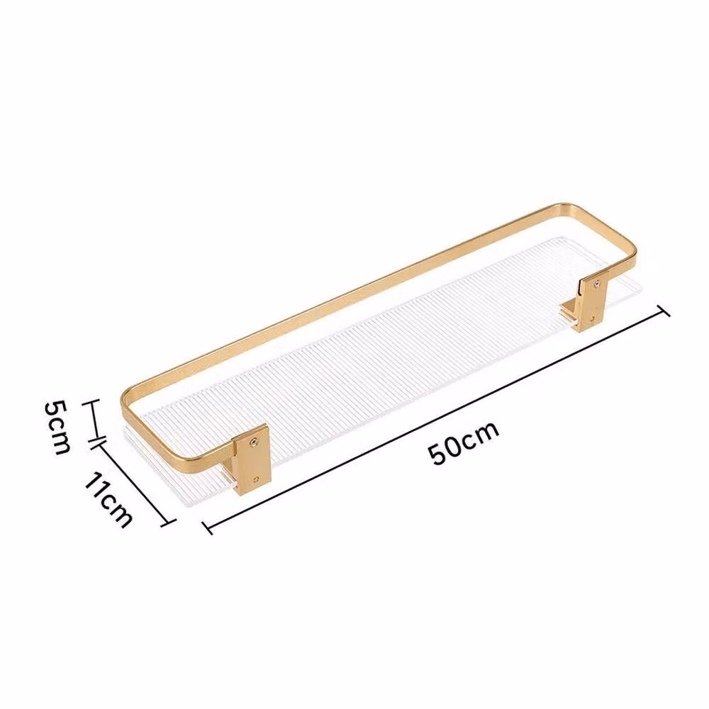 EONLION Gold Acrylic Wall Mounted Bathroom Shelves – 2