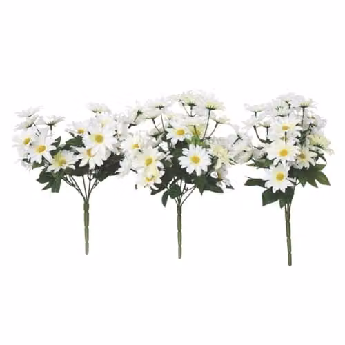 Coopers of Stortford White and Multicolour Gerbera Artificial Floral Picks, Set of 3, Height: 31 cm