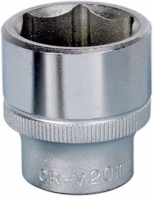 Loops 20mm Forged Steel Drive Socket 3/8 inch Square Drive Chrome Vanadium in Silver