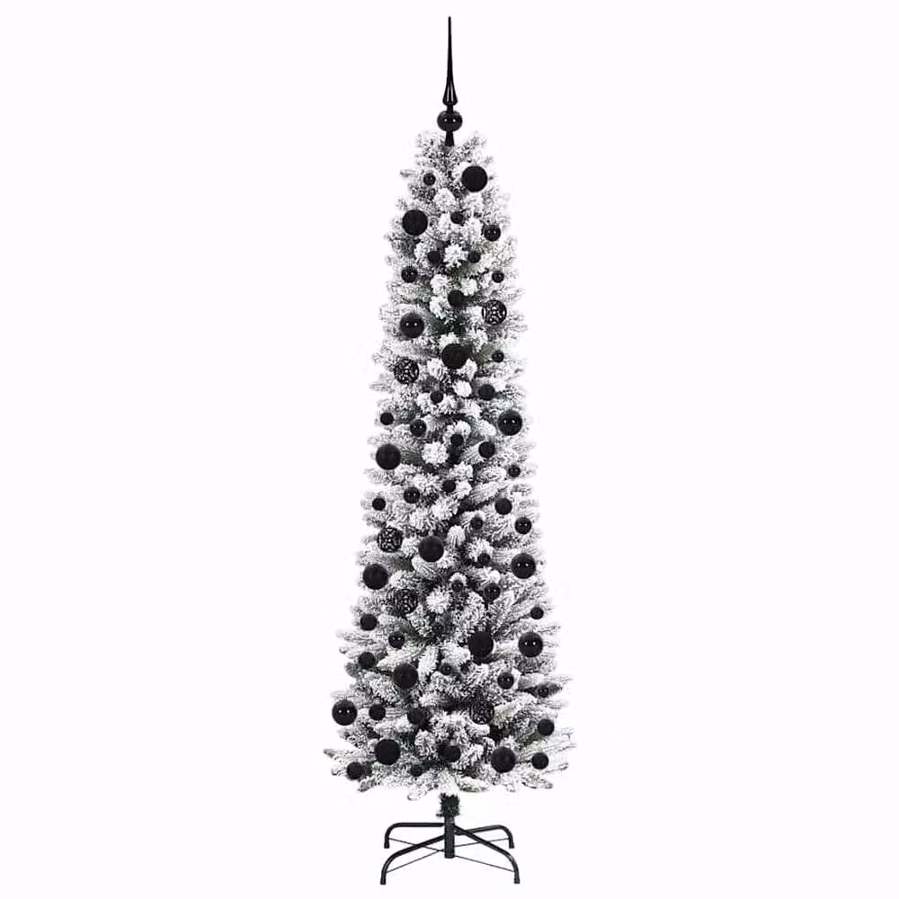 Berkfield Home Artificial Christmas Tree in Green, White and Black, Height: 180 cm – 3