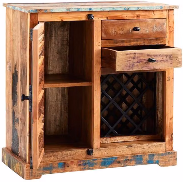 IH Design Modern Brown Wood Small Sideboard