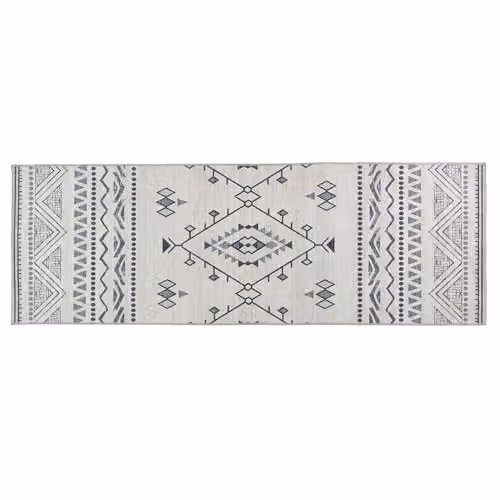 Phoenox Textiles Limited Origins Washable Nomad Rug, Black and White, W/D: 67 x 200 cm – 1