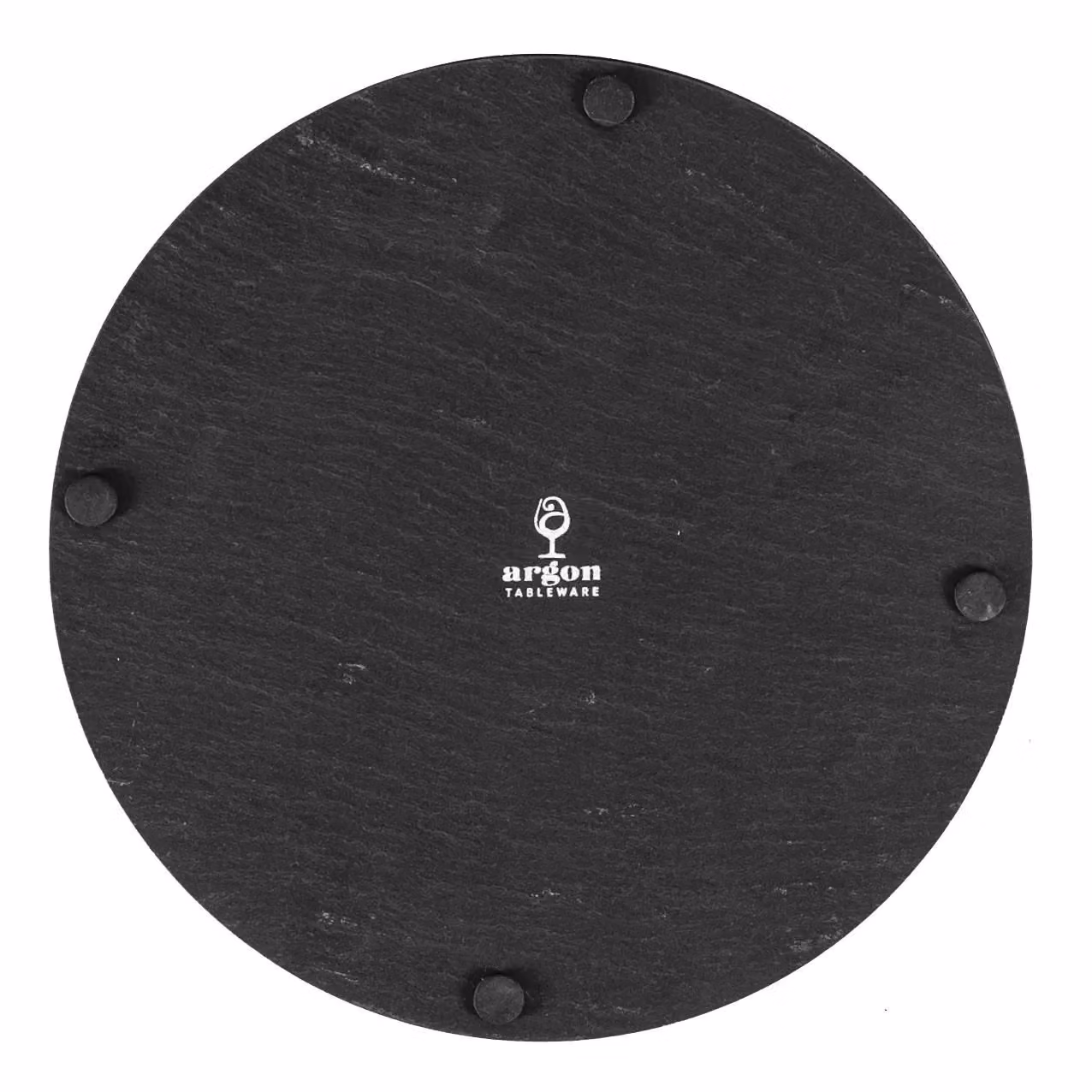 Argon Tableware Set of 24 Round Black Slate Placemats, Diameter: 30 cm – 4