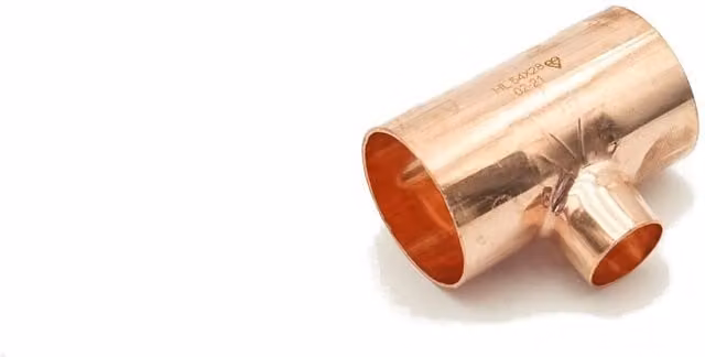 PrimaPlus Grey Endfeed Reduced Tee Copper Plumbing Fitting W/D/H: 54 x 54 x 28 mm