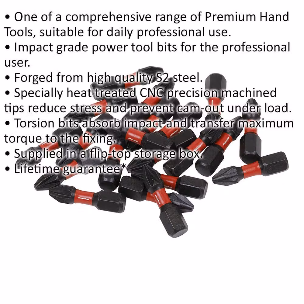 Loops 20 Piece S2 Steel Pozi Head #2 Impact Power Tool Bit Set, 25mm, Multicolour and Black – 2